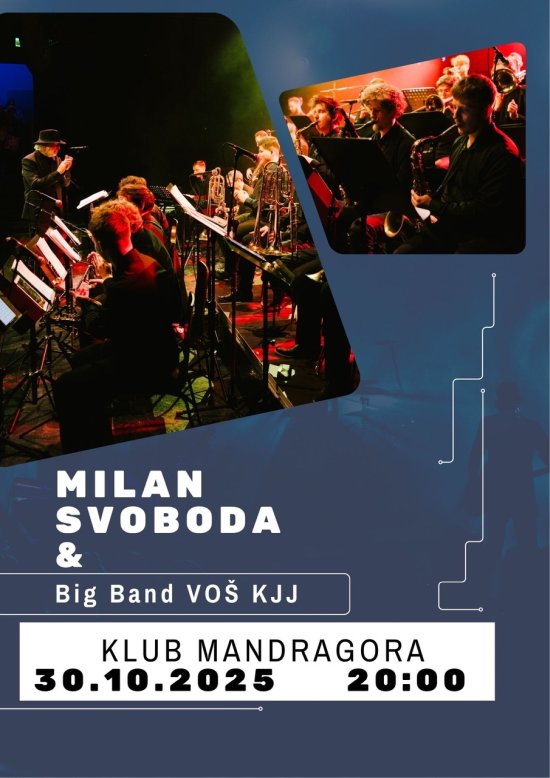 Milan Svoboda & Big Band VOŠ KJJ, 30. 10. 2025 od 20:00, Klub Mandragora