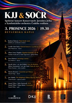Společný koncert Konzervatoře Jaroslava Ježka a Symfonického orchestru Českého rozhlasu, 3. prosince 2026 od 19:30, Betlémská kaple