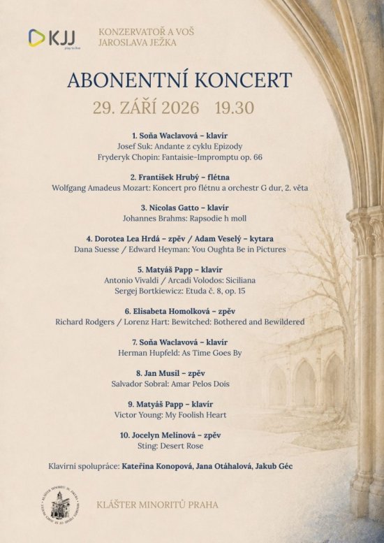>Abonentní koncert, 29. září 2026 od 19:30, Klášter Minoritů