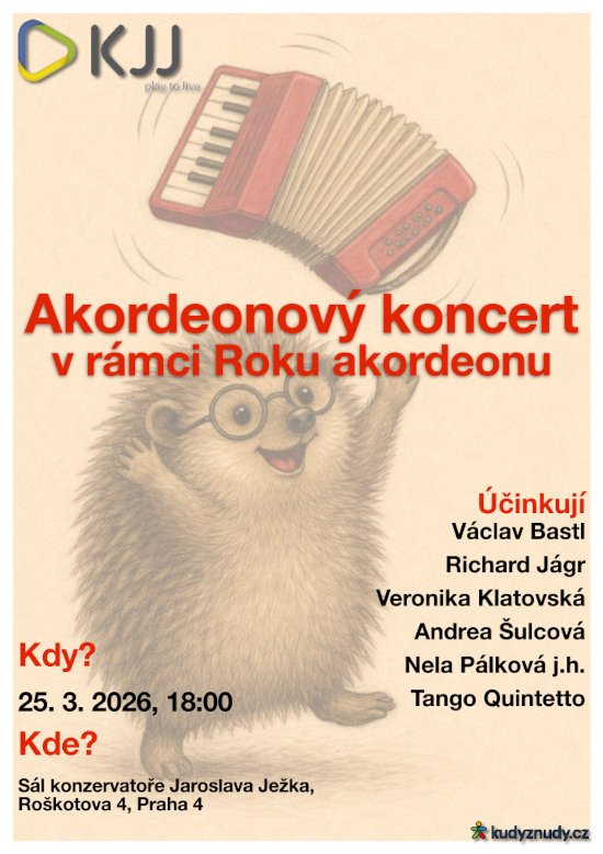 Akordeonový koncert v rámci Roku akordeonu, 25. 3. 2026 od 18:00, Sál konzervatoře Jaroslava Ježka