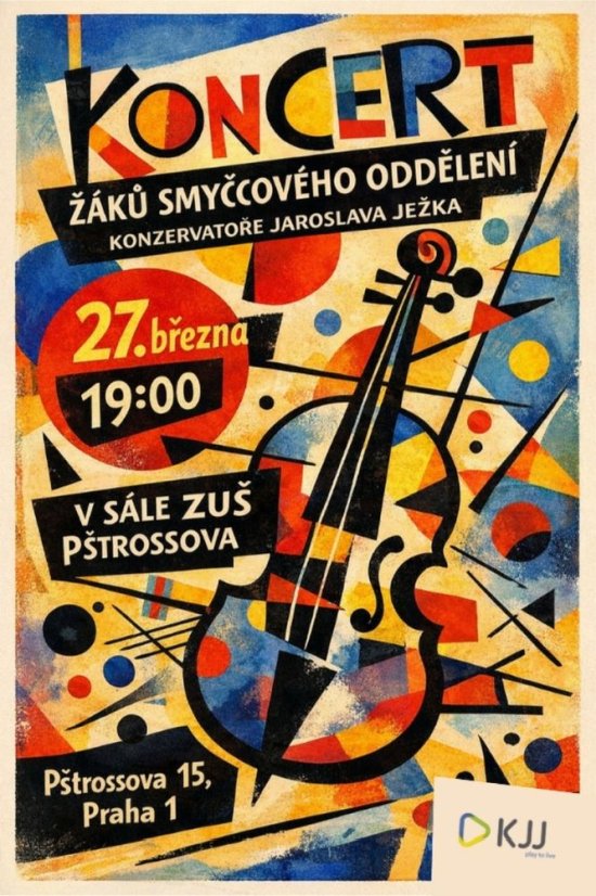 Koncert žáků smyčcového oddělení Konzervatoře a Jaroslava Ježka, 27. března od 19:00, v sále ZUŠ Pštrossova