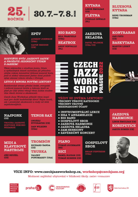 25. ročník Czech Jazz Workshop 25. ročník Czech Jazz Workshop, 30. 7. - 7. 8. 2022