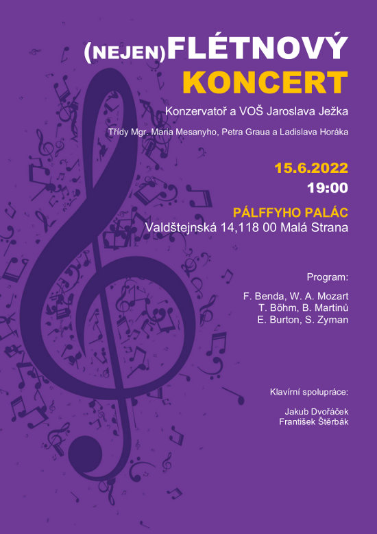 (Nejen) flétnový koncert KJJ třídy M. Mesanyho (Pálffyho palác), 15. 9. 2022 19hod