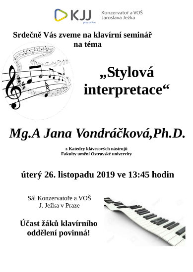 Klavírní seminář - Stylová interpretace