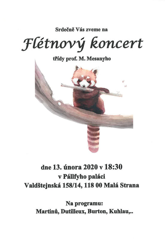Flétnový koncert třídy M. Mesanyho, Pállfyho palác, Malá strana