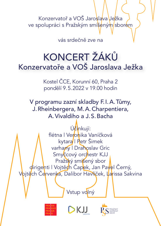 Koncert žáků KJJ VOŠ, prof. Jiří Petrdlík – kostel ČCE, Korunní 60, Praha 2