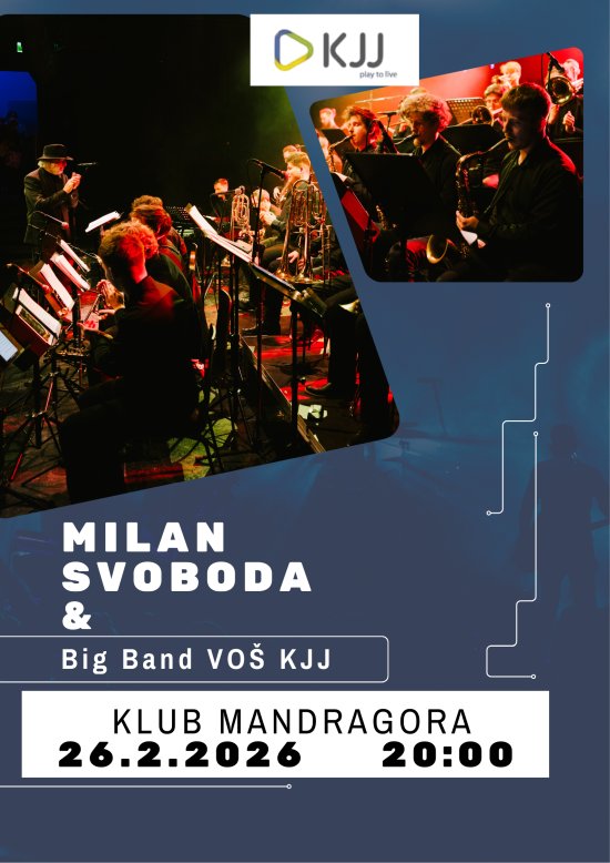Milan Svoboda & Big Band VOŠ KJJ, 26. 2. 2026 od 20:00, Klub Mandragora