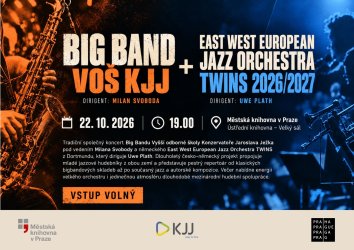 Big Band VOŠ KJJ + East West Europeran Jazz Orchestra TWINS 2026/2027, 22. 10. 2026 od 19:00, Ústřední knihovna&nbsp;(Velký sál)